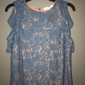 WAYF Blue Lace blouse